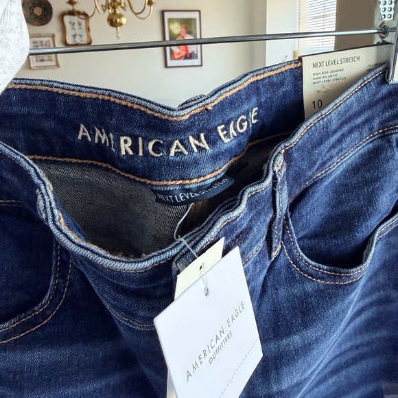 American Eagle Outfitters Women’s Dark Blue High Rise Skinny Jeans - Picture 2 of 2